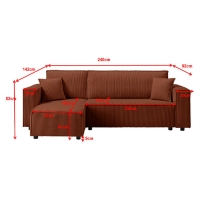 Καναπές - διπλό κρεβάτι Nextdeco γωνιακός με αποθηκευτικό χώρο κίτρινο Υ82×240×92-142εκ Καναπές - διπλό κρεβάτι Nextdeco γωνιακός με αποθηκευτικό χώρο κίτρινο Υ82×240×92-142εκ