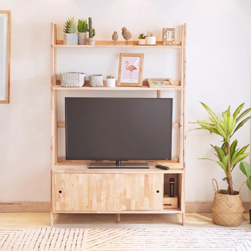 Ραφιέρα επιπλο TV Nextdeco Natural μασίφ ξύλο Υ180x120x37,5εκ.
