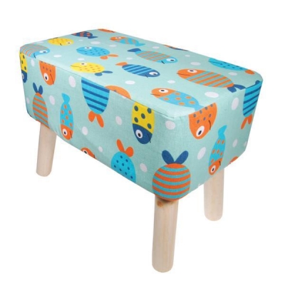 Σκαμπό υφασμάτινο Nextdeco ψαράκια με ξύλινα πόδια Υ37x50x27εκ. Σκαμπό υφασμάτινο Nextdeco ψαράκια με ξύλινα πόδια Υ37x50x27εκ.