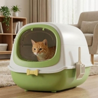 Τουαλέτα γάτας με καπάκι - πορτάκι πράσινη 52×39×40εκ. Τουαλέτα γάτας με καπάκι - πορτάκι πράσινη 52×39×40εκ.