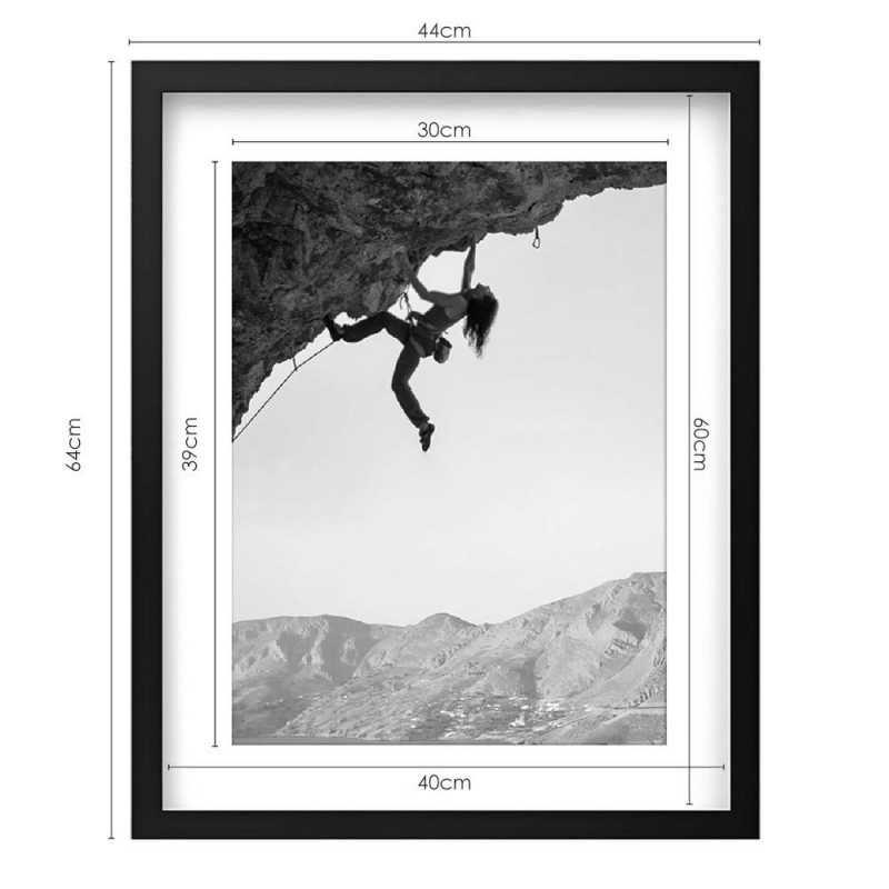 Κορνίζα τοίχου ξύλινη μαύρη με ακρυλικό τζάμι 60x40εκ.