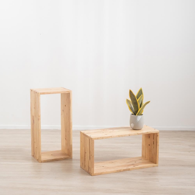 Ορθογώνια ράφια Nextdeco Natural μασίφ ξύλο σετ 2 τεμαχίων 60x30x24εκ. Ορθογώνια ράφια Nextdeco Natural μασίφ ξύλο σετ 2 τεμαχίων 60x30x24εκ.