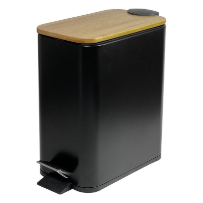 Κάδος απορριμμάτων με απαλό κλείσιμο μαύρος 6l, Y14,5x28x28εκ.