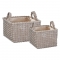 Καλάθια υφασμάτινα σετ 2τμχ μπεζ κύβοι