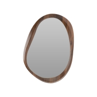 Καθρέφτης τοίχου ασύμμετρος MDF σκούρο ξύλο Υ55x38εκ. Καθρέφτης τοίχου ασύμμετρος MDF σκούρο ξύλο Υ55x38εκ.