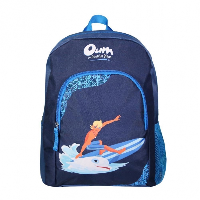 Bagtrotter τσάντα πλάτης νηπίου "Oum Le Dauphin Blue" με 2 θήκες Υ31x24x8εκ.