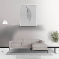 Καναπές γωνιακός Nextdeco Heming δεξιά γωνία γκρι-μπεζ Υ76x280x159εκ.