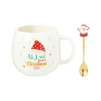 Κούπα 550ml με κουτάλι Christmas Coffee πορσελάνη Κούπα 550ml με κουτάλι Christmas Coffee πορσελάνη