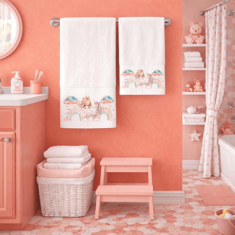 Σετ παιδικές πετσέτες Unicorn Fly 100% βαμβάκι πεννιε 480gsm