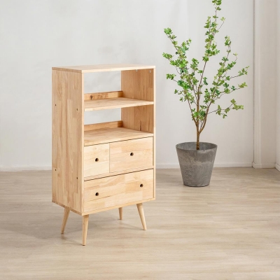 Ραφιέρα με συρτάρια Nextdeco Natural μασίφ ξύλο Υ115x60x40εκ.