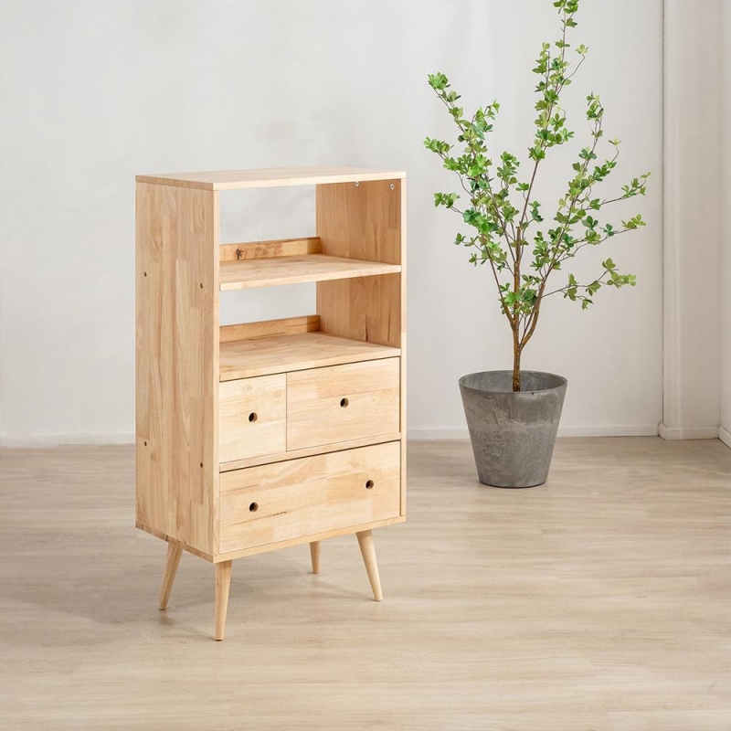 Ραφιέρα με συρτάρια Nextdeco Natural μασίφ ξύλο Υ115x60x40εκ.