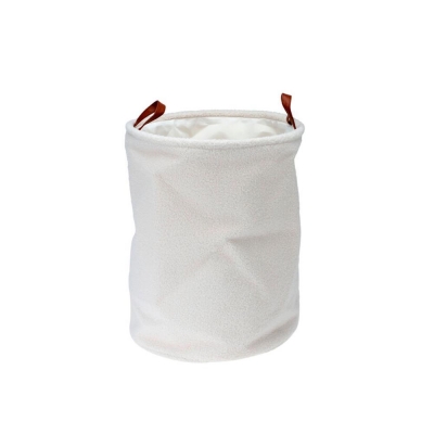 Καλάθι αποθήκευσης ή απλύτων πολυέστερ Υ50xØ38εκ. λευκό Καλάθι αποθήκευσης ή απλύτων πολυέστερ Υ50xØ38εκ. λευκό