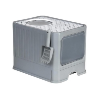 Κλειστή τουαλέτα γάτας με συρτάρι γκρι 50×40×40εκ.