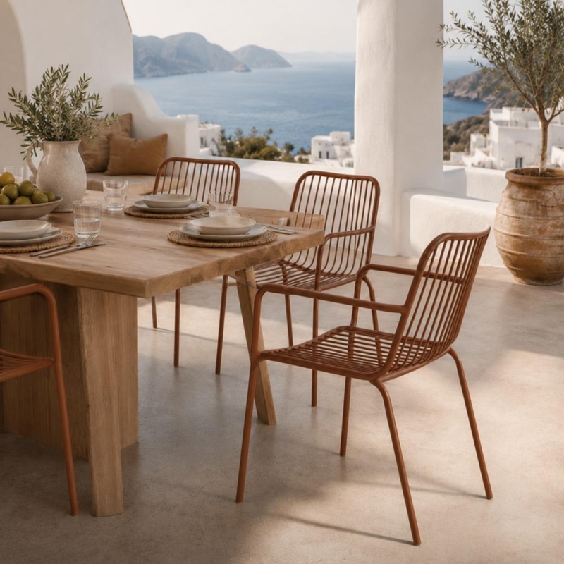 Καρέκλα μεταλλική Nextdeco πορτοκαλί 57x57xΥ79εκ. Καρέκλα μεταλλική Nextdeco πορτοκαλί 57x57xΥ79εκ.