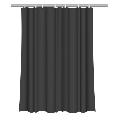 Κουρτίνα μπάνιου με 12 κρίκους μαύρη Υ200x180εκ.