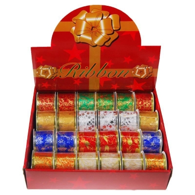 Κορδέλες χριστουγ. 5εκ. x2,7μέτρα 7 χρώματα Κορδέλες χριστουγ. 5εκ. x2,7μέτρα 7 χρώματα