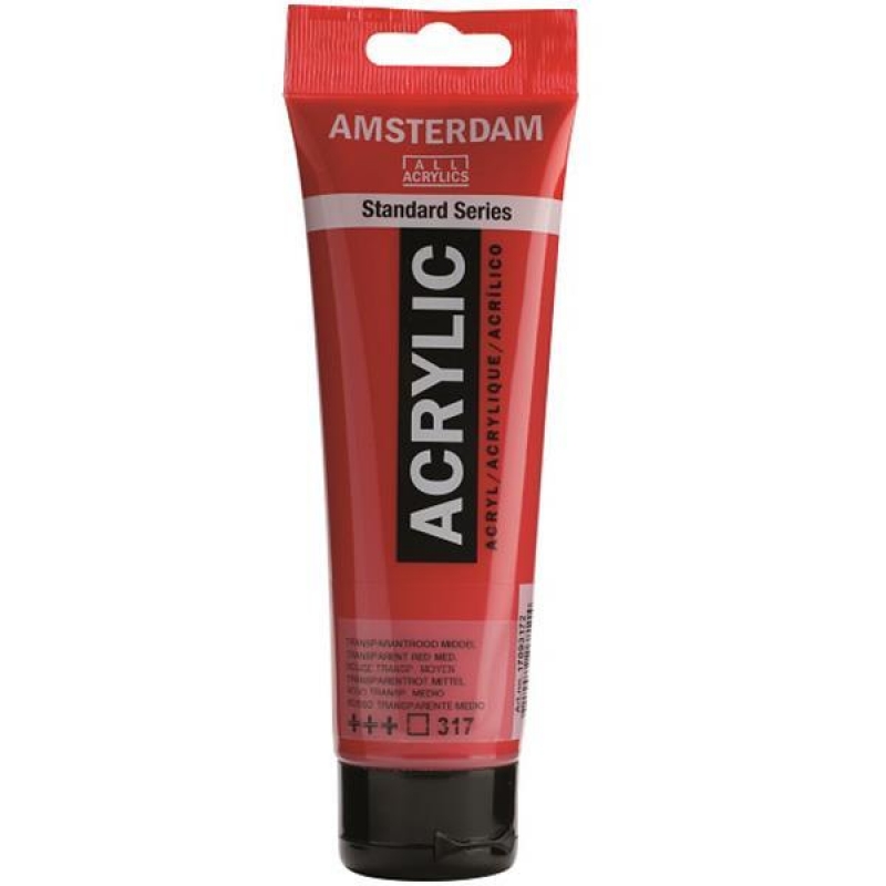Talens amsterdam ακρυλικό χρώμα 317 tranp. red M 120ml Talens amsterdam ακρυλικό χρώμα 317 tranp. red M 120ml