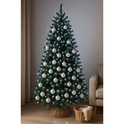 Σετ 20 χριστουγεννιάτικες γυάλινες μπάλες ασημί Ø6εκ.