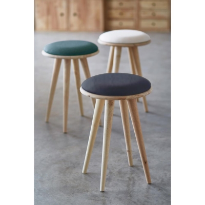 Σκαμπό Nextdeco Natural μασίφ ξύλο Υ51,5xØ34,5εκ.