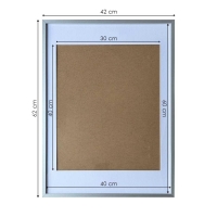 Κορνίζα τοίχου μεταλλική ασημί με ακρυλικό τζάμι 60x40εκ.