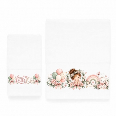 Σετ παιδικές πετσέτες Little One Girl 100% βαμβάκι πεννιε 500gsm