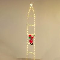 Άγιος Βασίλης σε σκάλα με LED φωτισμό 200εκ