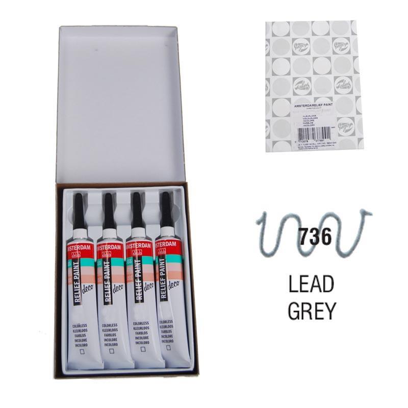 Talens χρώμα decorfin relief paint 736 lead grey 20ml