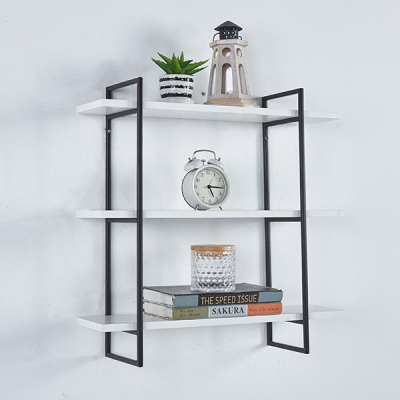 Ραφιέρα επιτοίχια Nextdeco με 3 θέσεις λευκή Υ60x18x60εκ. Ραφιέρα επιτοίχια Nextdeco με 3 θέσεις λευκή Υ60x18x60εκ.