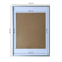 Κορνίζα τοίχου μεταλλική ασημί με ακρυλικό τζάμι 40x30εκ.