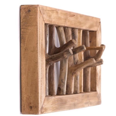 Κρεμάστρα τοίχου Nextdeco Tribeca από ανακυκλωμένο ξύλο teak Υ25x11/8x50εκ.
