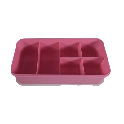 Φαγητοδοχείο έξι θέσεων ροζ 25x13x6εκ.
