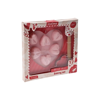 Σετ ψησίματος καρδιά 3 τεμαχίων Υ3x29x29εκ.