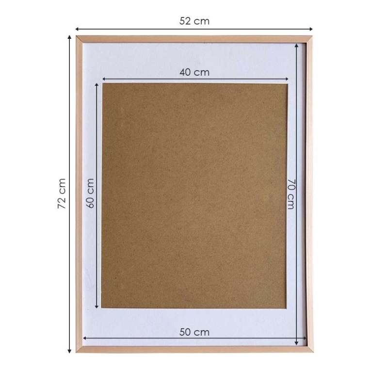 Κορνίζα τοίχου μεταλλική ροζ-χρυσή με ακρυλικό τζάμι 70x50εκ.