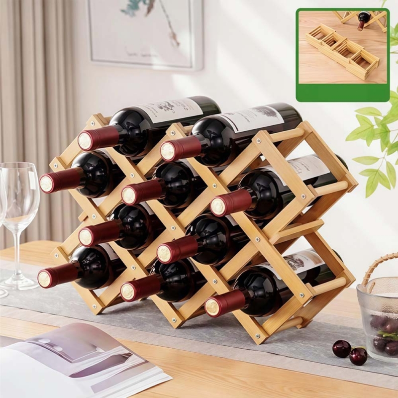 Κάβα κρασιών Nextdeco μπαμπού 10 φιαλών Υ32x48x13εκ.