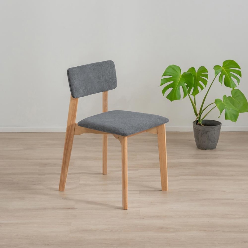 Καρέκλα τραπεζαρίας Nextdeco Natural μασίφ ξύλο γκρι Y77x44x52εκ.