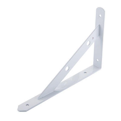 Γωνία στήριξης ραφιού μεταλλική λευκή Υ12x20x1,5εκ.