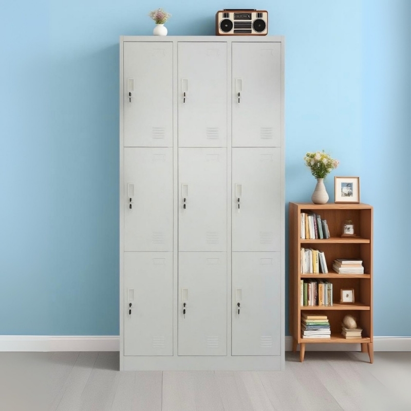 Ντουλάπι μεταλλικό Nextdeco 9 πόρτες με κλειδιά Υ185x90x40εκ.