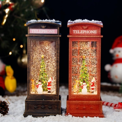 Χριστουγεννιάτικo φωτιζόμενο φανάρι με χιόνι και μουσική, Υ25x10,5x10,5εκ. Χριστουγεννιάτικo φωτιζόμενο φανάρι με χιόνι και μουσική, Υ25x10,5x10,5εκ.