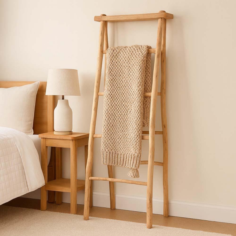 Σκάλα - Κρεμάστρα Nextdeco ανακυκλωμένο  ξύλο teak Υ150xΜ53xΠ65/12xεκ