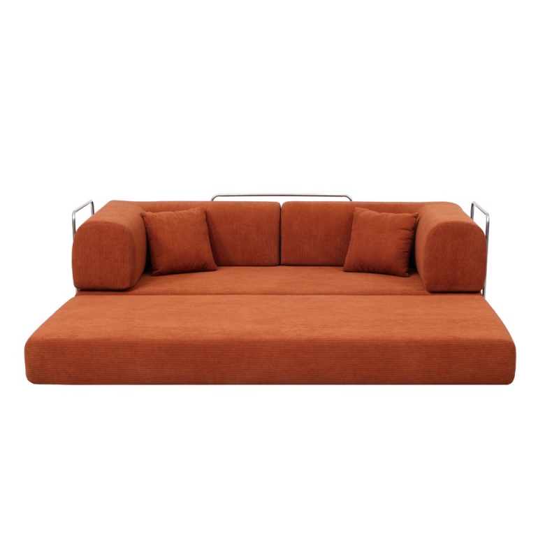 Compressed Nextdeco καναπές-κρεβάτι πορτοκαλί 200x100x75εκ. Compressed Nextdeco καναπές-κρεβάτι πορτοκαλί 200x100x75εκ.