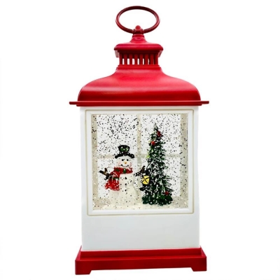 Χριστουγεννιάτικo φωτιζόμενο φανάρι με χιόνι και μουσική, Υ22x12x7,5εκ. Χριστουγεννιάτικo φωτιζόμενο φανάρι με χιόνι και μουσική, Υ22x12x7,5εκ.