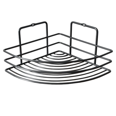 Ράφι μπάνιου γωνιακό Nextdeco μαύρη Υ10xØ19εκ