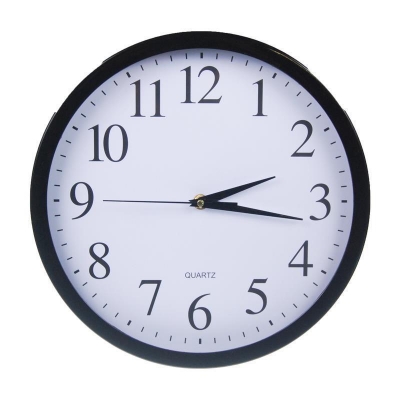 Ρολόι τοίχου Ø27εκ. μαύρο Ρολόι τοίχου Ø27εκ. μαύρο