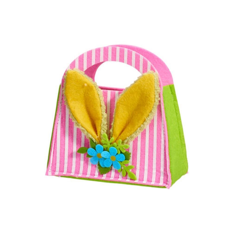 Τσάντα με αυτιά λαγού τσόχινη ροζ 15,5×7×16εκ. Τσάντα με αυτιά λαγού τσόχινη ροζ 15,5×7×16εκ.