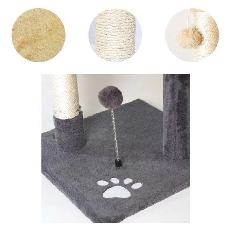 Γατόδεντρο - Ονυχοδρόμιο με φωλιά - πλατφόρμες μαύρο Υ116×40×40εκ.