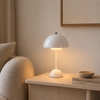 Φωτιστικό επιτραπέζιο Nextdeco LED μεταλλικό και ακρυλικό λευκό αφής Φ18xΥ31εκ.