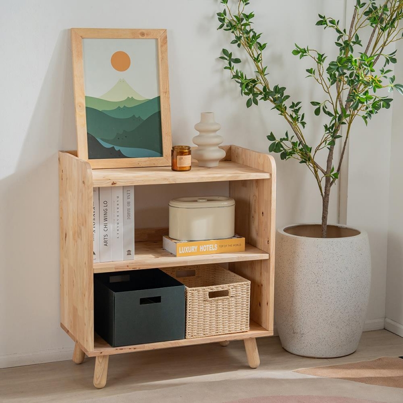 Ραφιέρα Nextdeco Natural μασίφ ξύλο Υ80x70x40εκ.