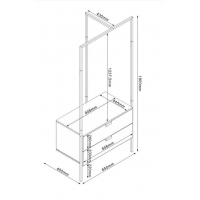Κρεμάστρα οργάνωσης ρούχων Nextdeco με δύο συρτάρια Υ190x85x45εκ Κρεμάστρα οργάνωσης ρούχων Nextdeco με δύο συρτάρια Υ190x85x45εκ