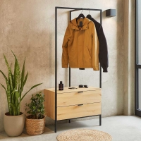 Κρεμάστρα οργάνωσης ρούχων Nextdeco με δύο συρτάρια Υ190x85x45εκ Κρεμάστρα οργάνωσης ρούχων Nextdeco με δύο συρτάρια Υ190x85x45εκ