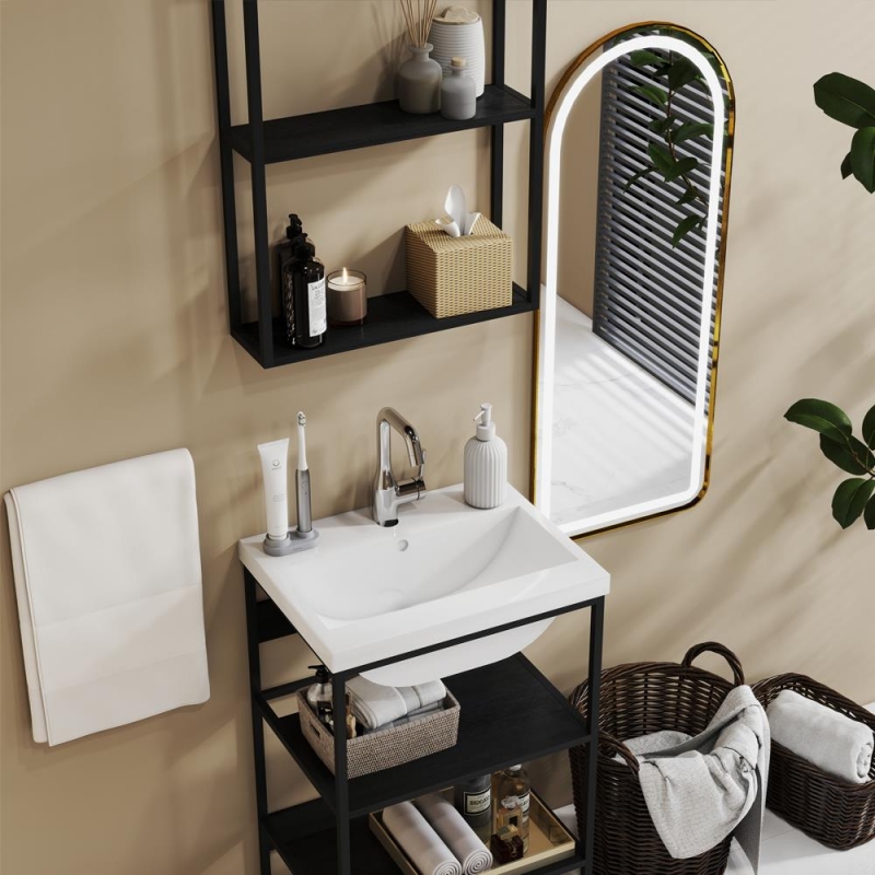 Ραφιέρα βάσης με νιπτήρα Nextdeco Y80x50.5x39.5εκ. - Υ70x50.5x15εκ